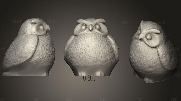 Owl Statue stl model for CNC